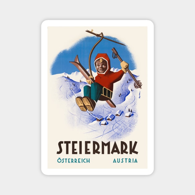 Steiermark Austria Vintage Travel Poster Magnet by vintagetreasure