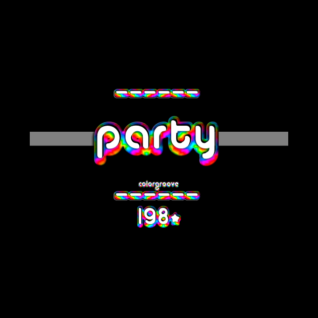 Party 1980 ColorGroove Retro-Rainbow-Tube nostalgia (wf) by Blackout Design