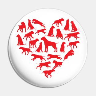 Funny Valentines American Bulldog Heart Valentine's Day 2023 Pin