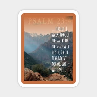 Though I walk through the valley I will fear no evil for You are with me. Psalm 23 Magnet