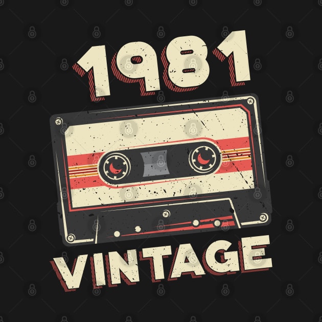 Vintage 1981 Retro Cassette Tape 39th Birthday by aneisha