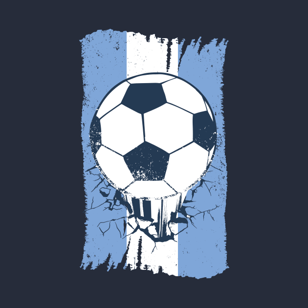 Vintage Argentinian Flag with Football // Retro Argentina Soccer by SLAG_Creative