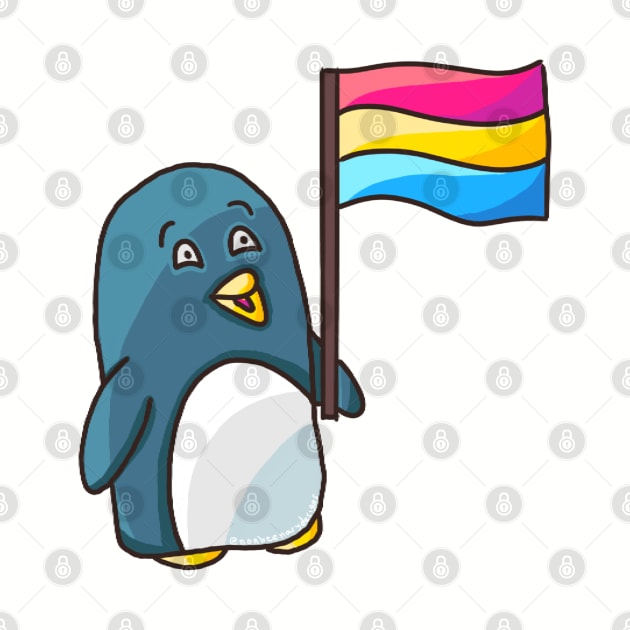 Pan Pride Flag Penguin by nonbeenarydesigns