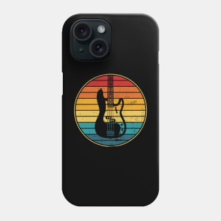 Retro Vintage Circle Sunset P-Style Bass Guitar Phone Case