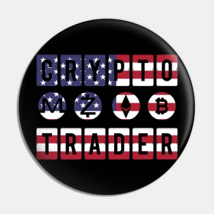 Crypto Trader Bitcoin BTC USA Flag Patriotic Pin