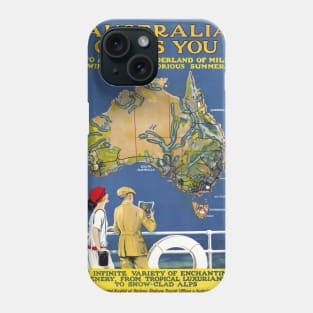 Australia Calls You Vintage Poster 1924 Phone Case