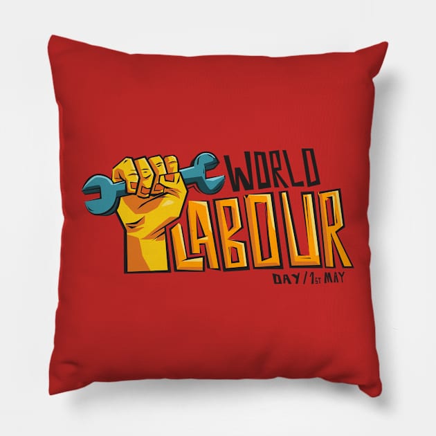 World Labour Day Pillow by Mako Design 