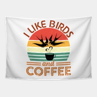 Funny Birds Coffee Design For Men Women Bird Lover Coffee Tapestry