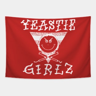 Yeastie Girlz triangle White Logo Tapestry