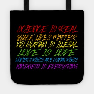 Science Is Real - Human Rights Typographic Design Tote