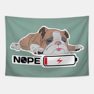 Snoozing Bulldog Tapestry