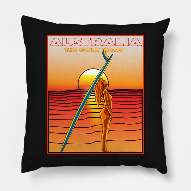 SURF AUSTRALIA Gold Coast Pillow by Larry Butterworth