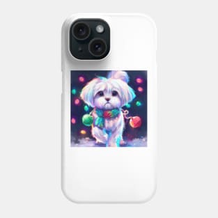 Cute Maltese Dog Drawing Phone Case