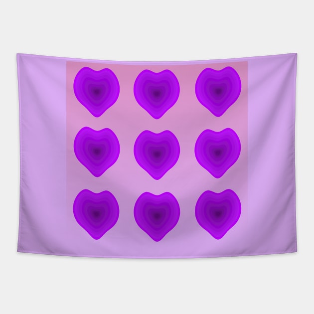 Purple Hearts Tapestry by VazMas Design