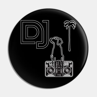 dj dog on the beach Pin