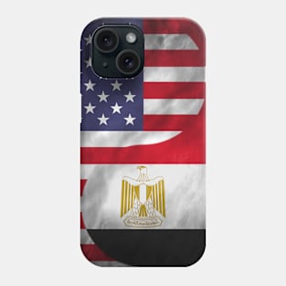USA and Egypt Dual Flag Yin Yang Combination Phone Case