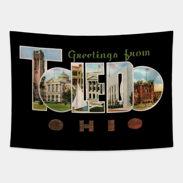 Greetings from Toledo Ohio Tapestry by reapolo