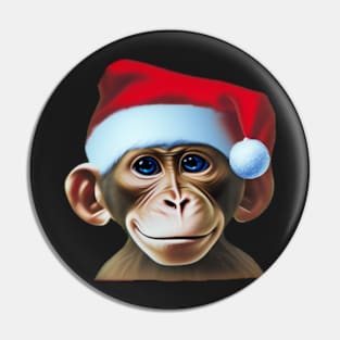 Cute Christmas Monkey Pin