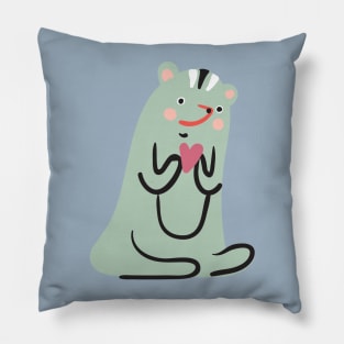 Cute Badger Loves You Pillow