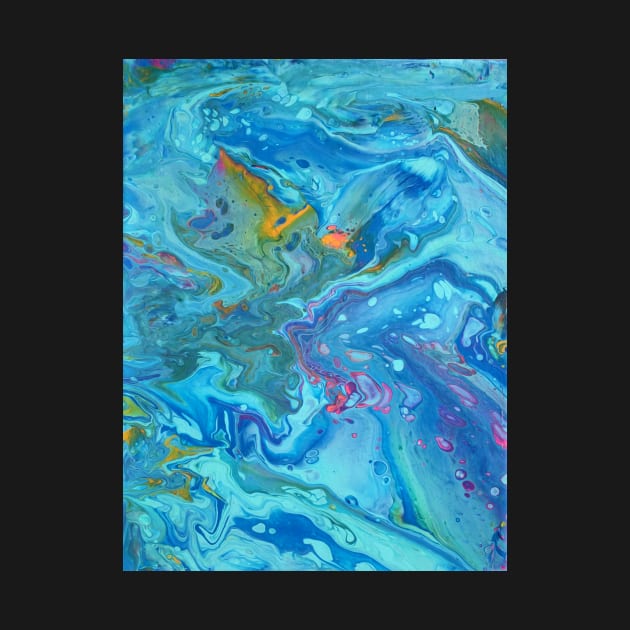 Tropical Swirl Acrylic Pour Painting by dnacademic