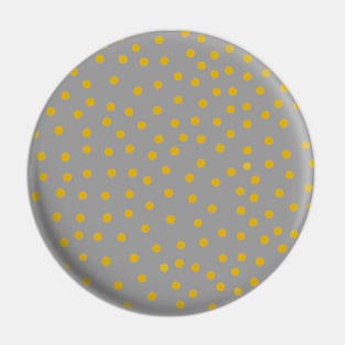 Mustard Yellow Polka Dot Spots on Grey Pattern Pin