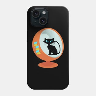 Atomic Cat in Mid Century Chair Phone Case