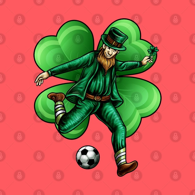 Leprechaun Soccer Lucky Irish Clover St Patricks Day by E