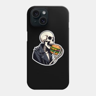 punk skeleton eat burger Phone Case