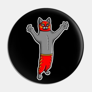 Gato Luchadore - Cat Luchador - Wrestler Kitty Pin