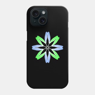 Feather Flower light blue and green Phone Case