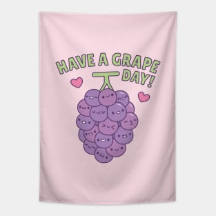 Have A Grape Day Positive Vibes Pun Tapestry