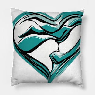 Aqua Love Emblem No. 638 Pillow