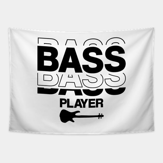 Bass Player gift Modern Minimalistic Typography Tapestry by star trek fanart and more