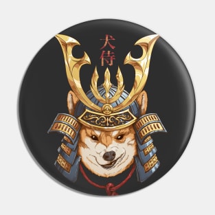 shiba inu samurai Pin