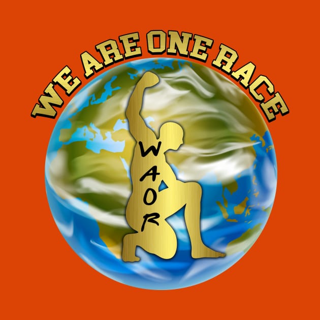 We Are One Race movement tee shirt by W-A-O-R