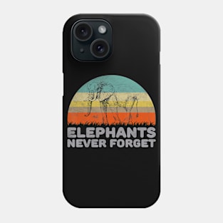 Funny Vintage Style Elephants Never Forget Phone Case