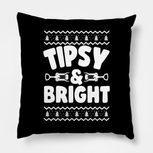 Tipsy & Bright Ugly Christmas Pillow