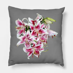 Heart With Stargazer Lilies Pillow