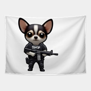 Tactical chihuahua Tapestry