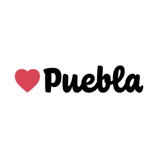 Puebla Mexico Heart Script T-Shirt