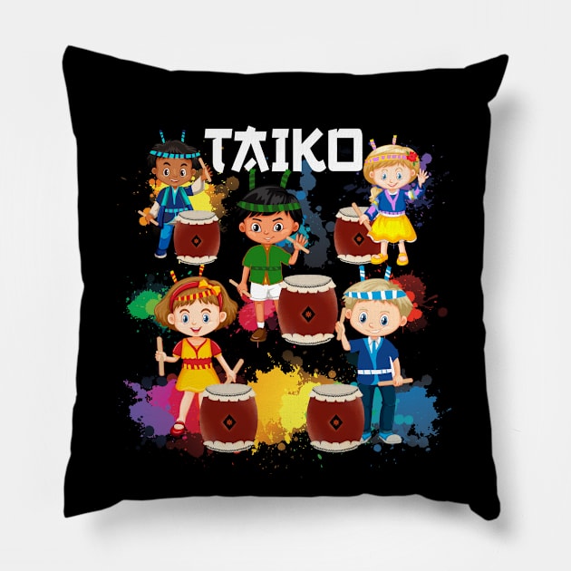 Taiko gift idea for kids teens boys girls Pillow by BonnaVida