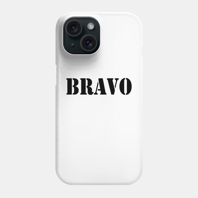 Bravo in black font, military style Phone Case by Ghostmooner
