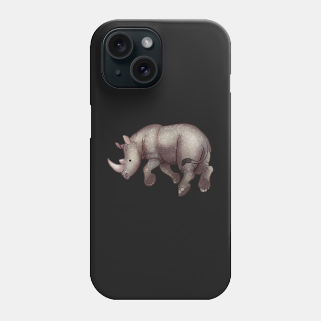 Cozy Rhinoceros Phone Case by Phoenix Baldwin