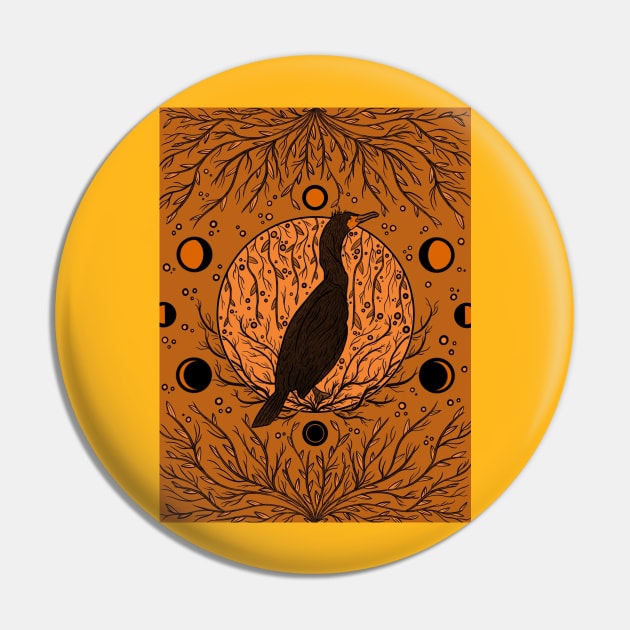 Cormorant Pin by Brown Bear Healing