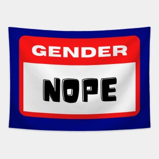 Gender Nope Name Tag Tapestry