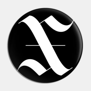 X gothic monogram logo Pin