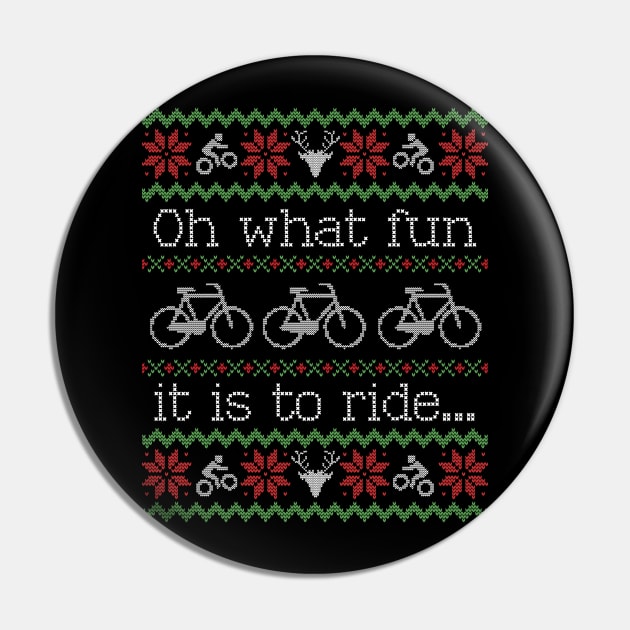 Ugly Christmas Sweater Fun to Ride a Bike Pin by HolidayoftheWeek