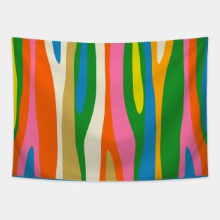 Colorful Abstract Wild Stripes Modern Retro Maximalist Pattern Tapestry