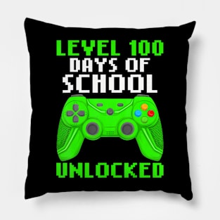 Level 100 Days Of School Completed Gaming Controller Pillow