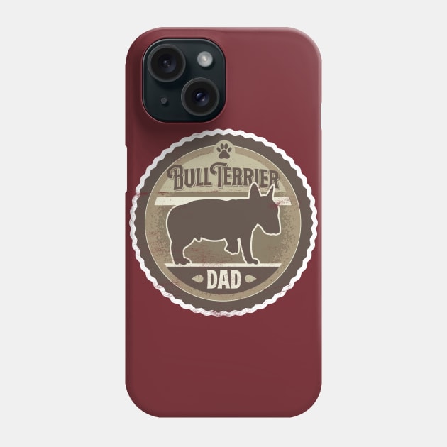 Bull Terrier Dad - Distressed English Bull Terrier Silhouette Design Phone Case by DoggyStyles